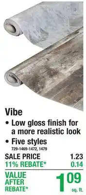 Menards WATERPROOF SHEET VINYL FLOORING Vibe offer
