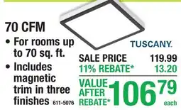 Menards 70 CFM BATH FANS WITH LED LIGHT offer