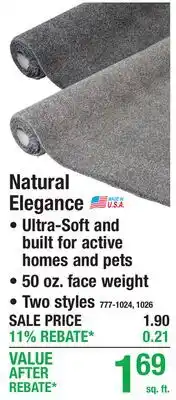 Menards Natural Elegance CARPET offer