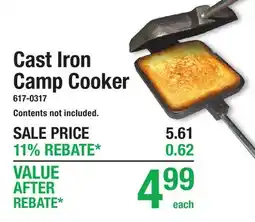 Menards Cast Iron Camp Cooker offer