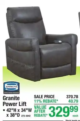 Menards Granite Power Lift offer