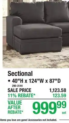 Menards Sectional offer