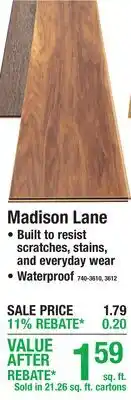 Menards Madison Lane offer