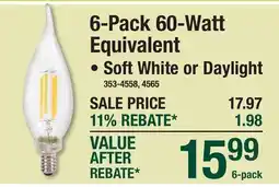 Menards 6-Pack 60-Watt Equivalent LED LIGHT BULB offer