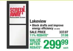 Menards Lakeview Rectractable Screen offer