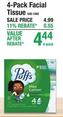 Menards 4-Pack Facial Tissue offer