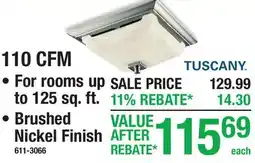 Menards TUSCANY 110 CFM offer