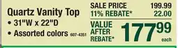 Menards Quartz Vanity Top offer