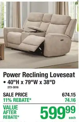 Menards Power Reclining Loveseat offer