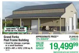 Menards Grand Forks Post Frame Building offer