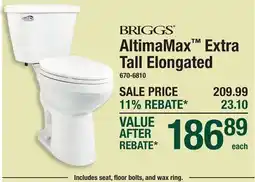 Menards BRIGGS AltimaMax Extra Tall Elongated offer