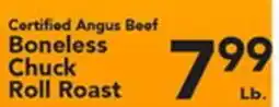 Eurofresh Market Certified Angus Beef Boneless Chuck Roll Roast offer