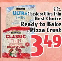 Eurofresh Market 2 Ct. Classic or Ultra Thin Best Choice Ready to Bake Pizza Crust offer