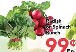Eurofresh Market Radish or Spinach Bunch offer