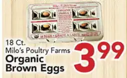 Eurofresh Market 18 Ct. Milo's Poultry Farms Organic Brown Eggs offer