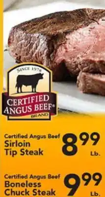 Eurofresh Market Certified Angus Beef Sirloin Tip Steak, Certified Angus Beef Boneless Chuck Steak offer
