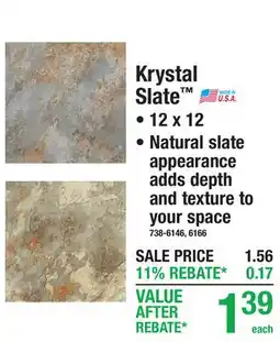 Menards Krystal Slate offer