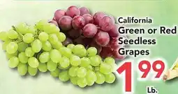 Eurofresh Market California Green or Red Seedless Grapes offer