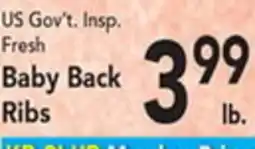 Eurofresh Market US Gov't. Insp. Fresh Baby Back Ribs offer