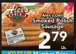 Eurofresh Market Alex's Deli Smoked Polish Sausage offer