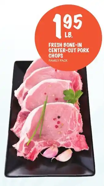 Fresh bone-in center-cut pork chops family pack