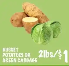 Foodarama russet potatoes or green cabbage offer