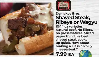 Sunset Foods Demakes Bros. Shaved Steak, Ribeye or Wagyu offer