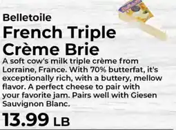Sunset Foods Belletoile French Triple Crème Brie offer