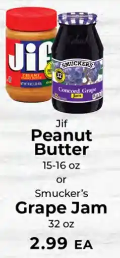 Sunset Foods Jif Peanut Butter or Smucker's Grape Jam offer