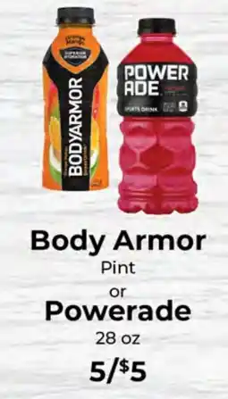 Sunset Foods Body Armor Pint or Powerade offer