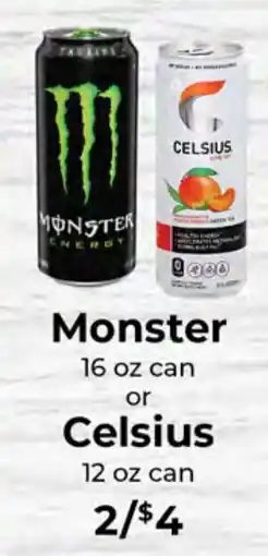 Sunset Foods Monster or Celsius offer