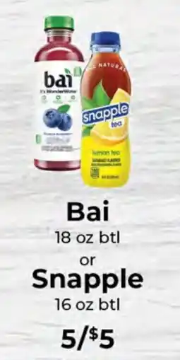 Sunset Foods Bai or Snapple offer