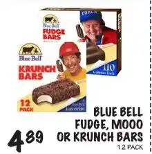 Foodarama Blue Bell Fudge, Moo or Krunch Bars offer