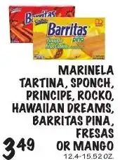 Foodarama Marinela Tartina, Sponch, Principe, Rocko, Hawaiian Dreams, Barritas Pina, Fresas or Mango offer