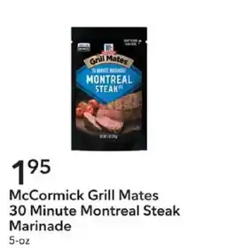Publix McCormick Grill Mates 30 Minute Montreal Steak Marinade offer