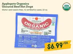 Sprouts Farmers Market Applegate Organics Uncured Beef Hot Dogs offer
