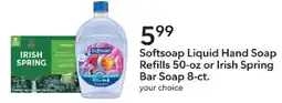 Publix Softsoap Liquid Hand Soap or Irish Spring Bar Soap offer