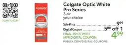 Publix Colgate Optic White Pro Series offer