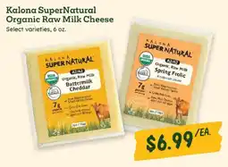 Sprouts Farmers Market Kalona Supernatural Organic Raw Milk Cheese offer