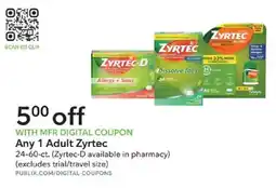 Publix Any 1 Adult Zyrtec offer