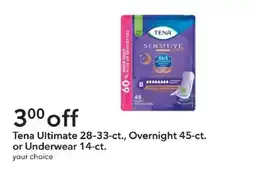 Publix Tena Ultimate Overnight or Underwear offer