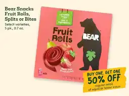 Sprouts Farmers Market Bear Snacks Fruit Rolls offer