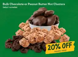 Sprouts Farmers Market Bulk Chocolate or Peanut Butter Nut Clusters offer