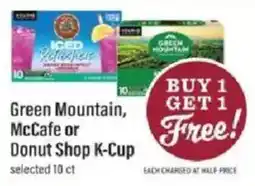 Lowes Foods Green Mountain, McCafe or Donut Shop K-Cup offer