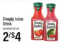 Lowes Foods Simply Juice Drink offer