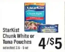 Lowes Foods Starkist Chunk White or Tuna Pouches offer