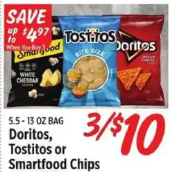 Rouses Doritos, Tostitos or Smartfood Chips offer