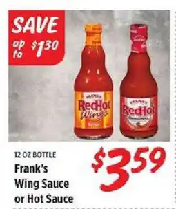 Rouses Frank's Wing Sauce or Hot Sauce offer