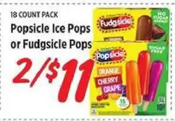Rouses Popsicle Ice Pops or Fudgsicle Pops offer
