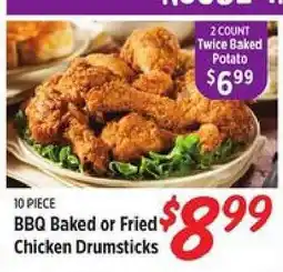 Rouses 10 PIECE BBQ Baked or Fried Chicken Drumsticks offer